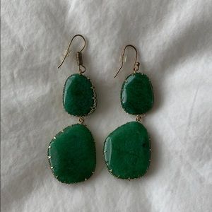 Jade Stone Drop Earrings